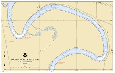 South Shore Of Lake Erie Sandusky River 16 Nautical Chart ΝΟΑΑ Charts