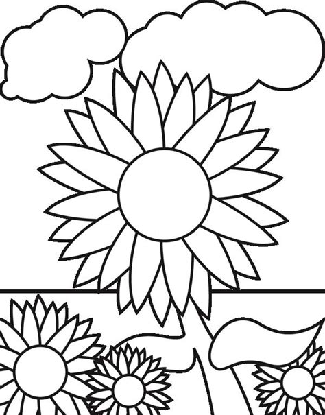 Fairy garden printable colouring page. Sunflower Garden Coloring Page - Download & Print Online Coloring Pages for Free | Color Nimbus