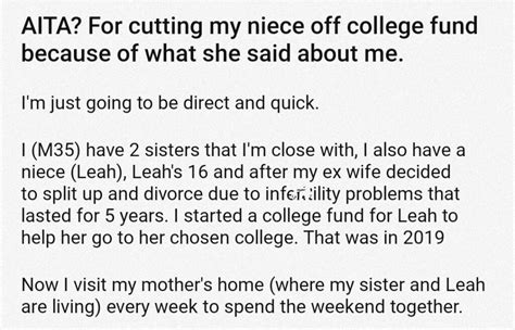 Aita For Cancelling My Niece