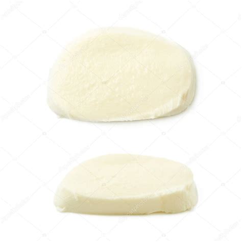 Single Slice Of Mozzarella Cheese Isolated Stock Photo By Nbvf89 105862698