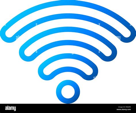 Wifi Symbol Icon Blue Outlined Rounded Gradient Isolated Vector