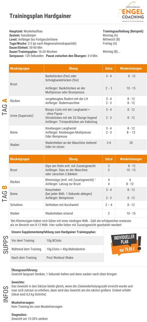 Trainingsplan für body weight fitness training: Trainingsplan Muskelaufbau Mann Anfanger Fitnessstudio ...
