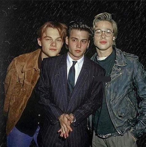 Brad Pitt Leo Dicaprio Johnny Depp - Leonardo DiCaprio, Johnny Depp and Brad Pitt (1990) : OldSchoolCool