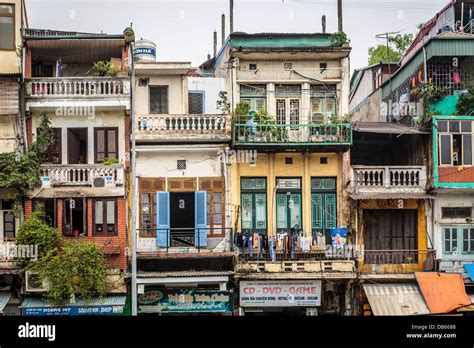 Building Architecture And A Street In The Old Quarter Of Hanoi Vietnam
