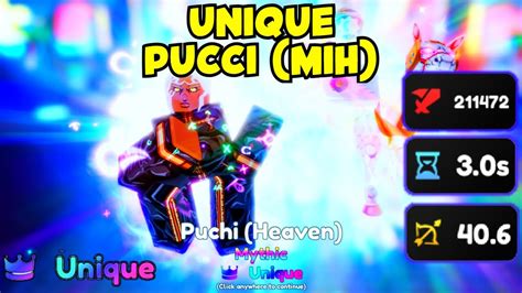 Unique Pucci Mih Showcase In Anime Adventures Youtube