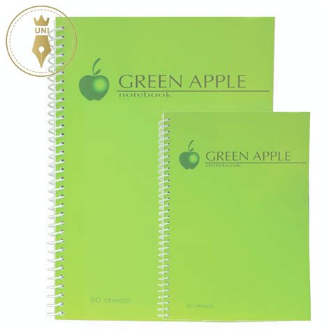 Uni Stationery Green Apple Notebook Spiral G 0880 216x280mm
