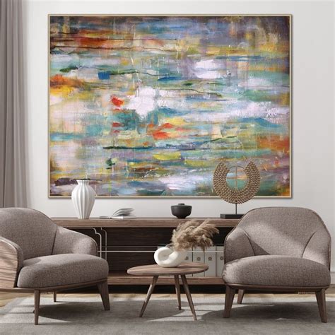 Colorful Abstract Original Painting Framed Large Modern Etsy In 2021