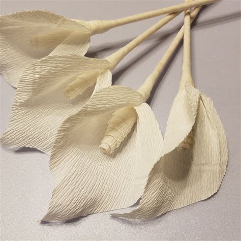 All White Calla Lilies 5 A Stem De Paper Floral Art