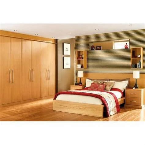 Plywood Brown Designer Bedroom Furniture Set Warranty 1 Year For