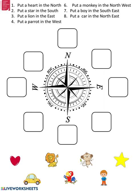 Cardinal directions interactive worksheet