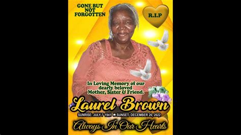 Laurel Brown Funeral Service Youtube