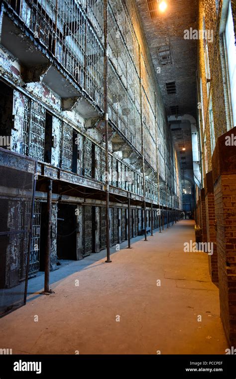 Inside The Old Ohio State Reformatory In Mansfield Ohio Stock Photo