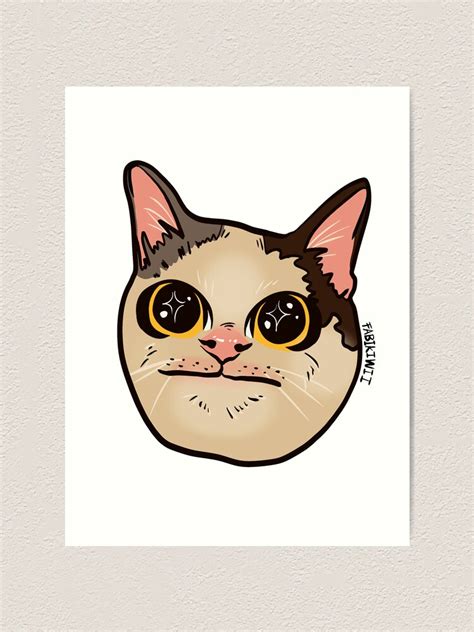 Polite Cat Meme Art Print For Sale By Fabikiwii Redbubble