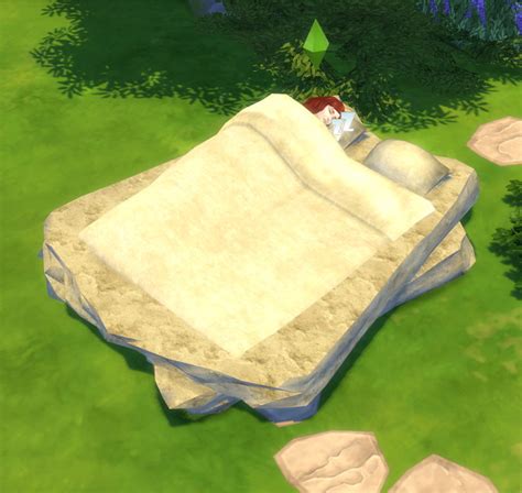 Stone Age Bed By Abuk0 By Biguglyhag At Simsworkshop Sims 4 Updates