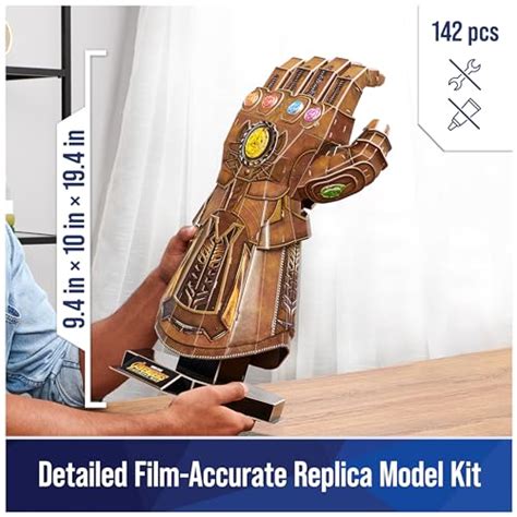 4d Build Marvel Infinity Gauntlet 3d Puzzle Model Kit With Stand 142