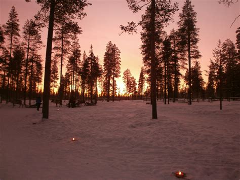 Sunset In Saariselka Santas Lapland Christmas Break Magical Wonder