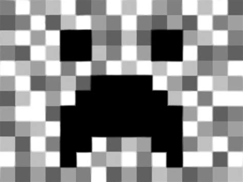 Minecraft Creeper Black And White By Pixels