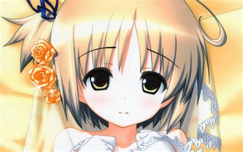 Fond Décran Illustration Fleurs Anime Chapeau Dessin Animé Fille Sourire La Mariée