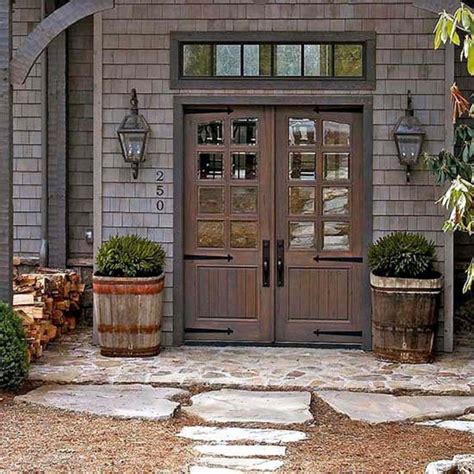 Romantic touches play off this door's patina. 25+ Wonderful Farmhouse Exterior Front Door Ideas - GooDSGN