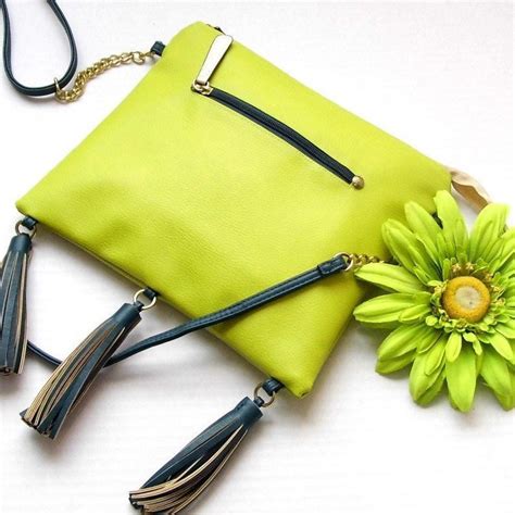 Lime Green Handbag Faux Leather Vegan Purse Crossbody | Etsy