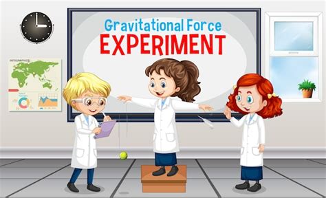 Premium Vector Gravitational Force Experiment With Scientist Kids