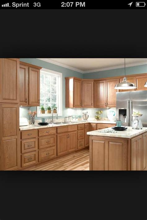 Maybe you would like to learn more about one of these? Oak cabinets/ Blue walls | Kitchen/Pantry/Dining | Pinterest