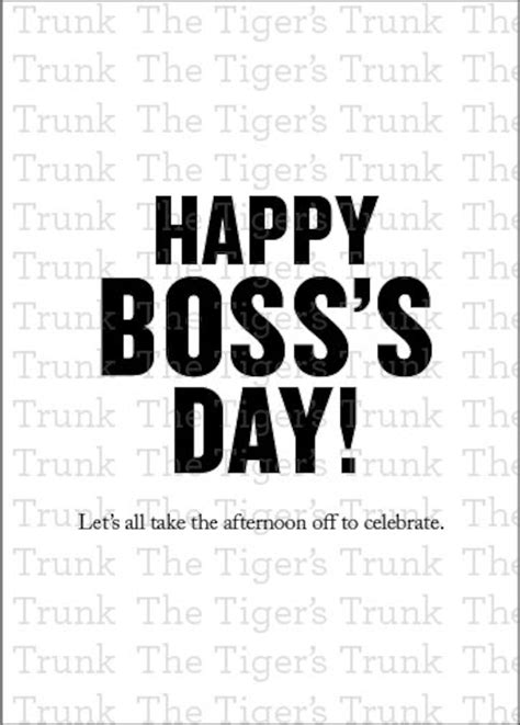 Printable Bosss Day Card Happy Boss Day T For Etsy