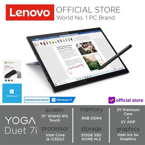 Jual Lenovo Yoga Duet 7i 13itl6 7mid Grey Core I5 8gb 512gb Win11