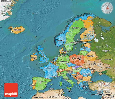 Political Map Of Europe Satellite Outside