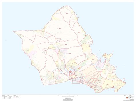 Oahu Hawaii ZIP Code Map