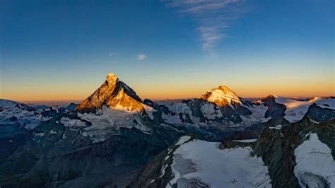 4k Wallpaper Matterhorn Dent Dhérens Mountains Sunrise