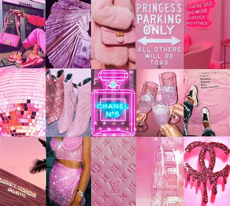 boujee pink aesthetic wall collage kit pink aesthetics etsy