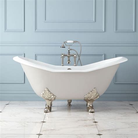 A manufacturer of kitchen and bath fixtures, faucets and accessories for residential, commercial and institutional markets. 61" Arabella Cast Iron Double-Slipper Tub - Lion Paw Feet ...