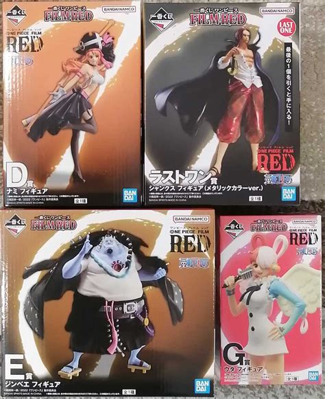 一番くじ ワンピース Film Red D賞 E賞 G賞 ラストワン賞 4点セット ナミ シャンクス ジンベエ ウタ フィギュアone