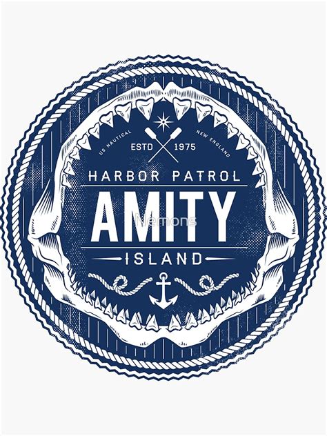 Amity Island Harbor Patrol Sticker By Nemons Redbubble
