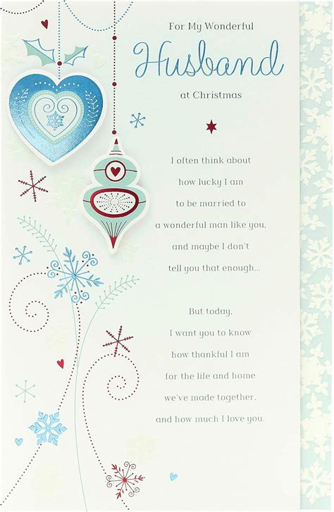husband christmas card christmas card for husband featuring romantic message uk