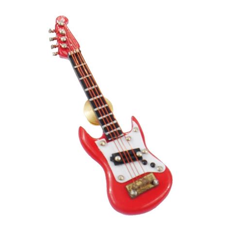 Electric Guitar Pin Badge Red Gear4music