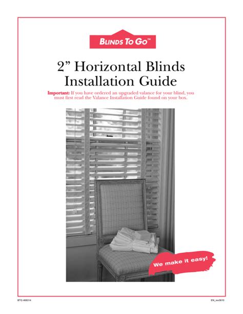 Horizontal Blinds Installation Guide