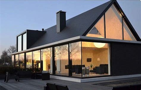 Simple Gable For Lots Of Light Height Glass Walls Connect To Side