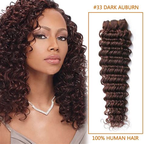 Dolago offers virgin human hair weaves at amazing prices so you can ensure you always look amazing. 20 Inch #33 Dark Auburn Deep Wave Indian Remy Hair Wefts