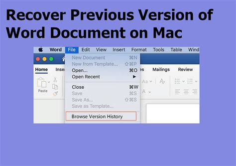Recover Previous Version Of Word Document Mac 5 Ways