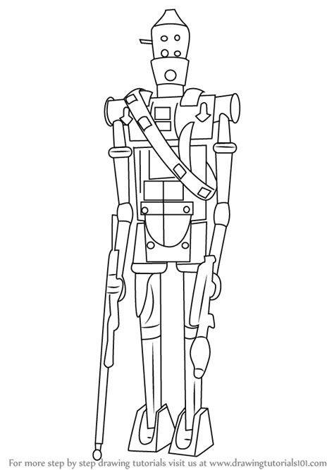 Learn How To Draw Ig 88 From Star Wars Star Wars Step By Step