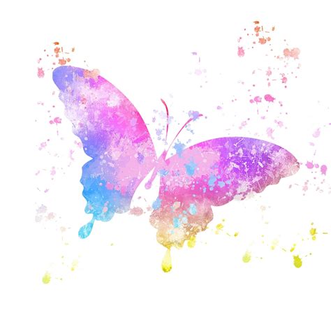 Butterfly Paint Splatter Watercolor Butterfly Painting Butterfly