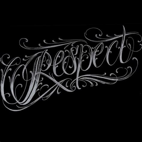 The Word Respect Written In Cursive Writing On A Black Background