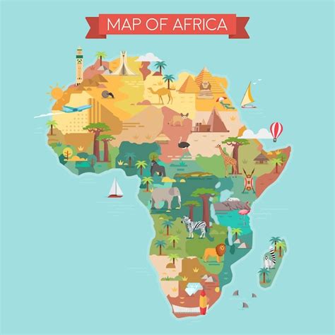 Mapa Político Africano Con Nombres De Ilustración Del