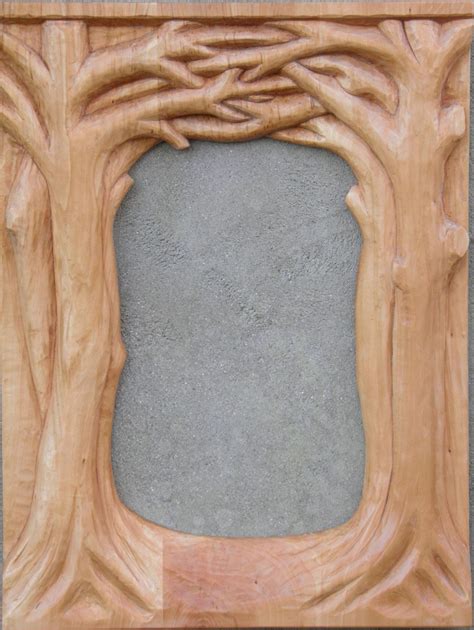 Mirror Frame Of Interwoven Trees Carved In Limewood Dremel Wood Carving