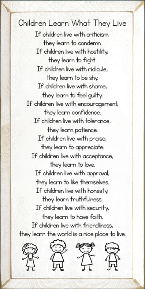 Children Learn What They Live Poem Wood Sign Country Marketplace