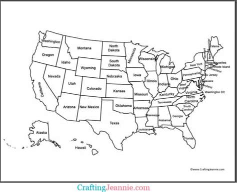 American States Map Coloring Page Free Printable Coloring Pages Just