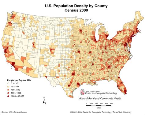 Map Of U S Population Density Full Map
