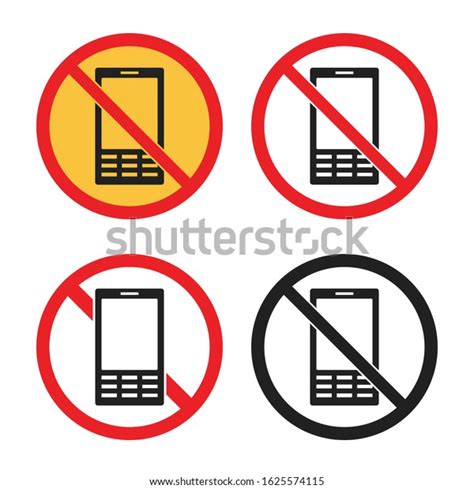No Cell Phone Icons No Mobile Stock Vector Royalty Free 1625574115